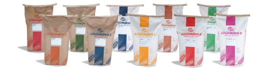 Lindmühle Mehlsäcke, das ganze Sortiment